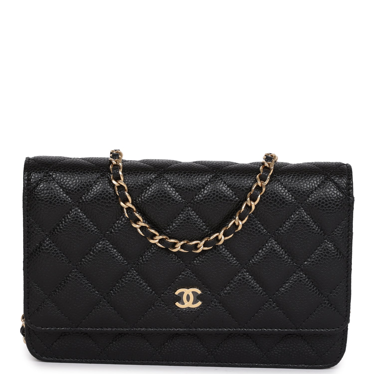 Chanel Wallet On Chain WOC Black Caviar Gold Hardware Crossbody