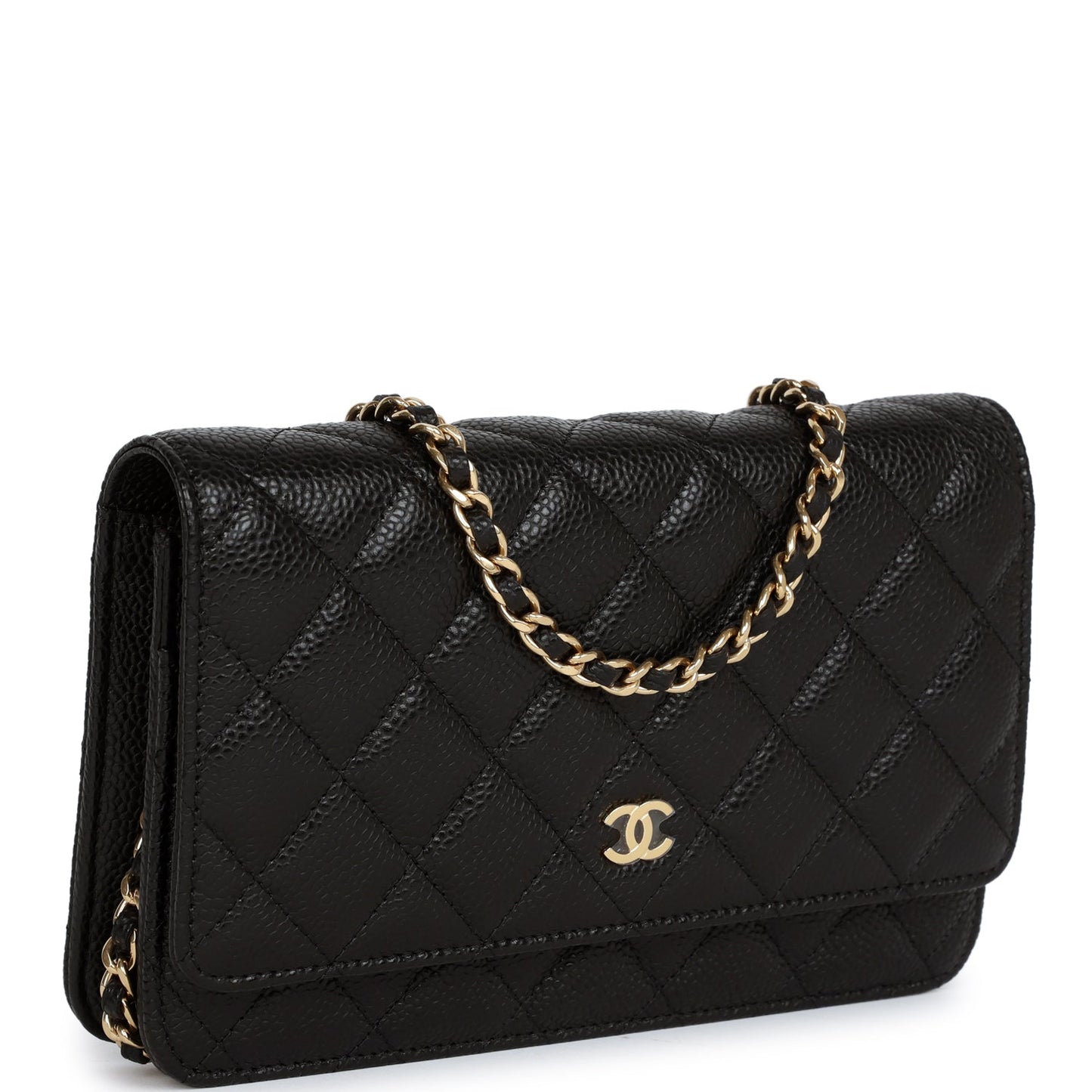 Chanel Wallet On Chain WOC Black Caviar Gold Hardware Crossbody