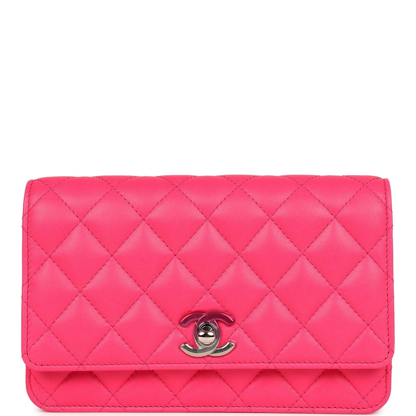 Chanel Wallet on Chain WOC Hot Pink Lambskin Ombre Mixed Metal Hardware