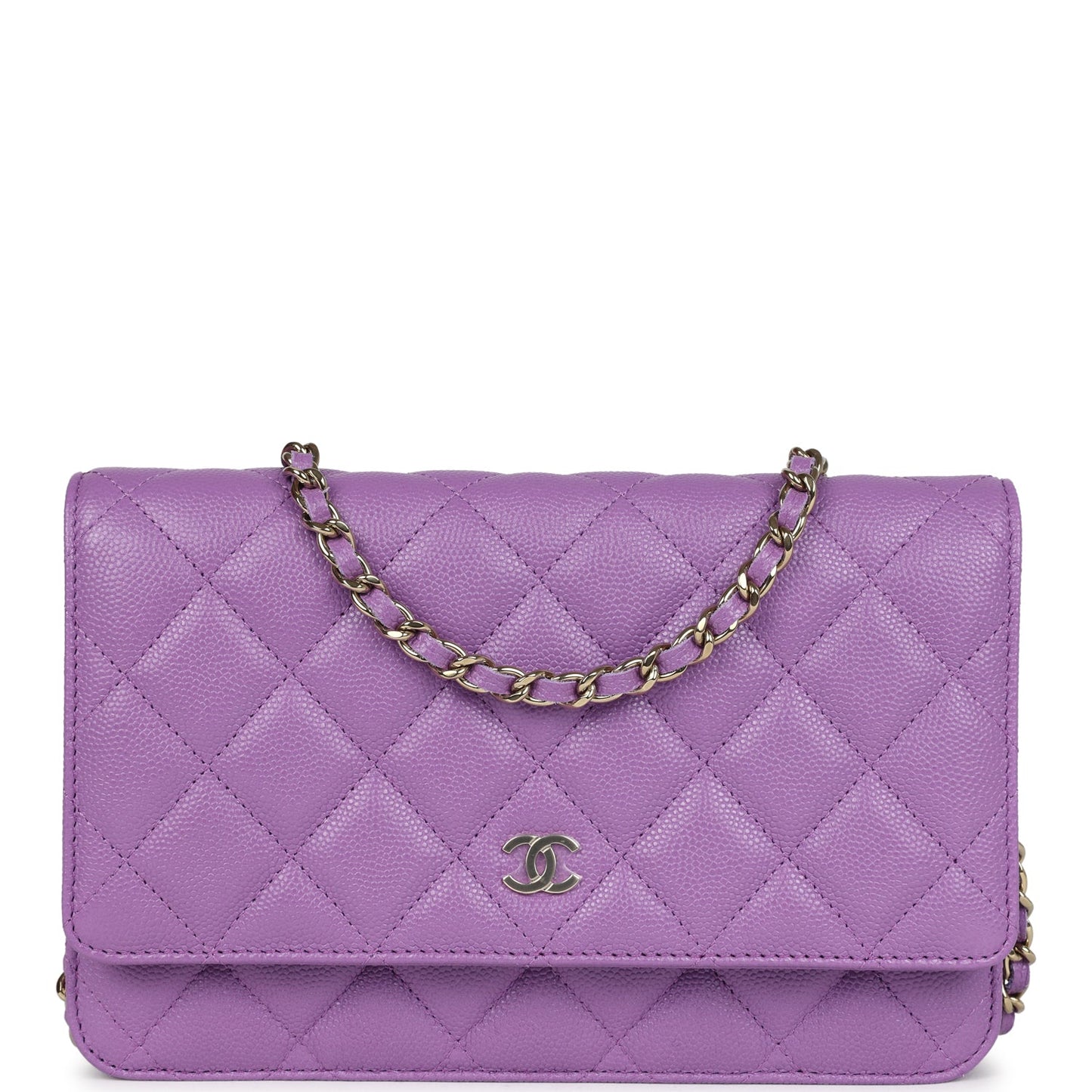 Chanel Wallet On Chain WOC Purple Caviar Light Gold Hardware Crossbody
