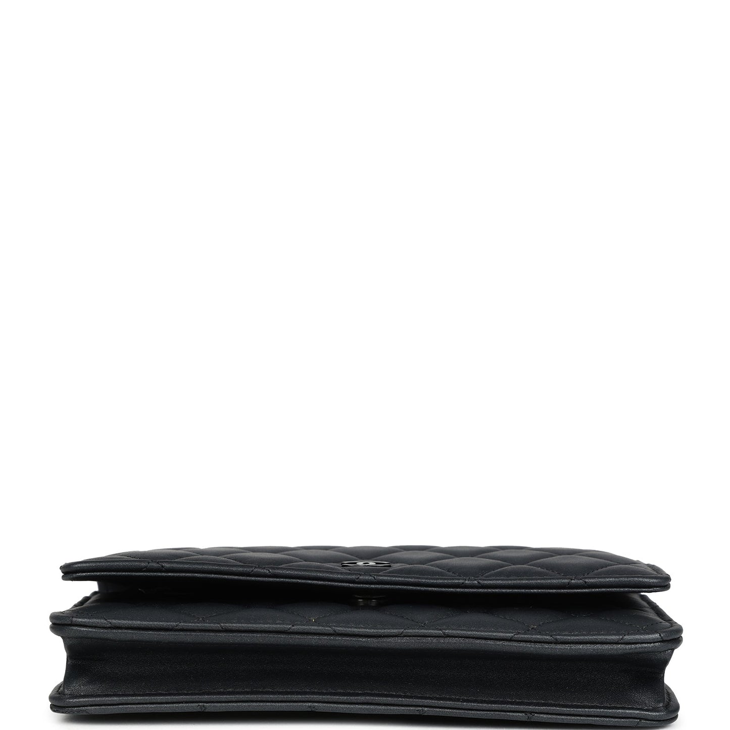 Chanel Classic Wallet On Chain WOC SO Black Iridescent Lambskin Black Hardware