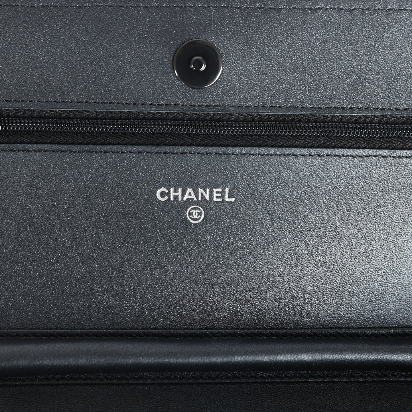 Chanel Classic Wallet On Chain WOC SO Black Iridescent Lambskin Black Hardware