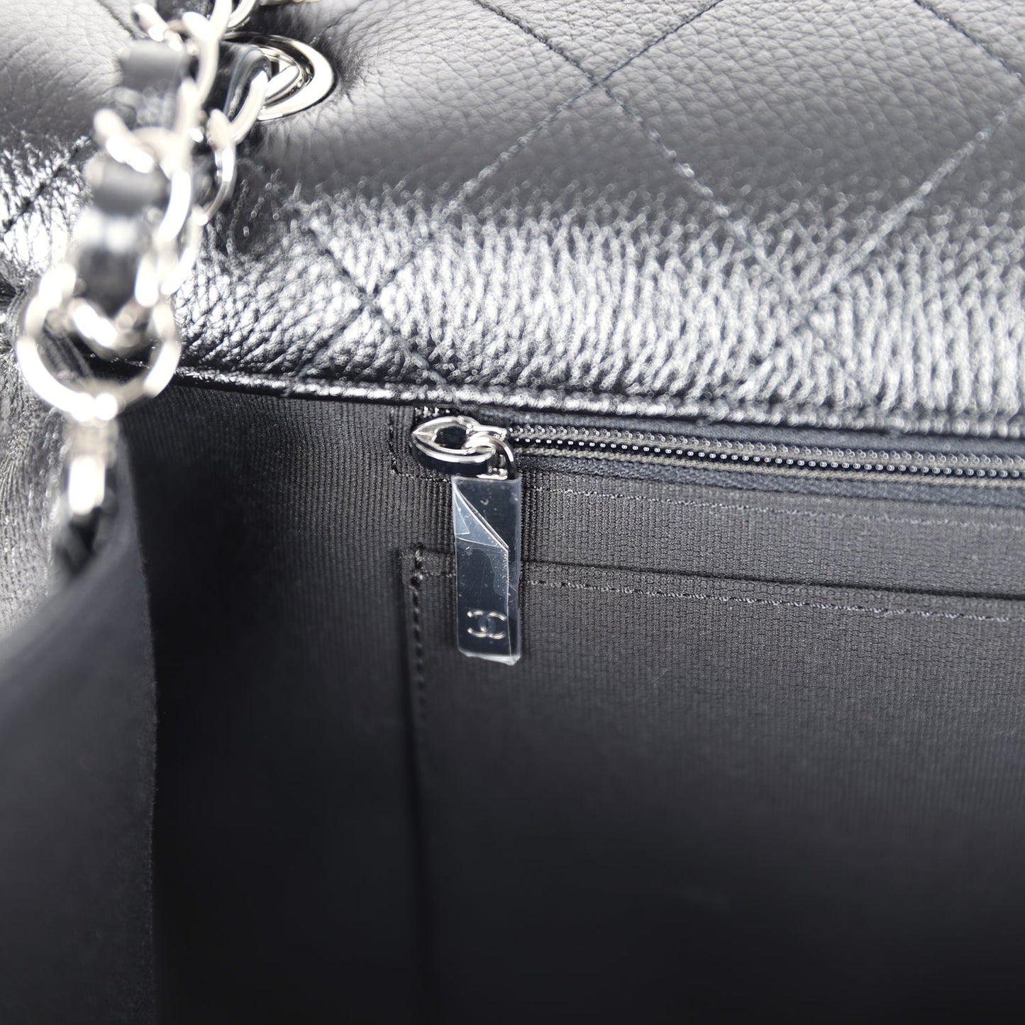 Chanel XXL Classic Single Flap Bag SO Black Shiny Caviar Ruthenium Hardware