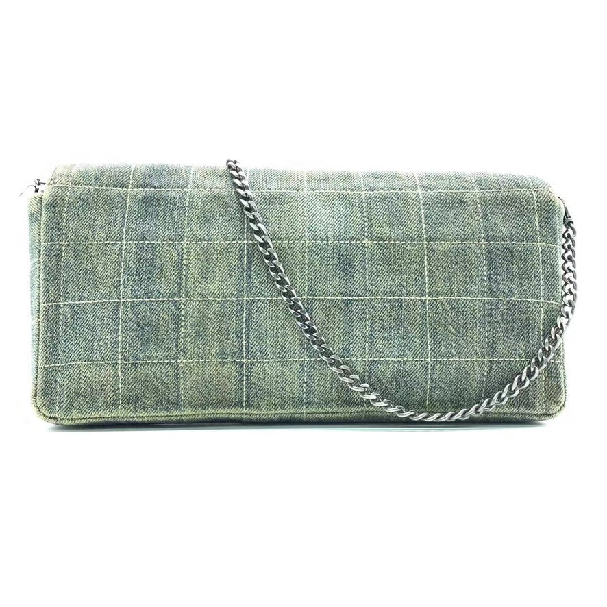 Vintage Chanel East West Denim Shoulder Bag