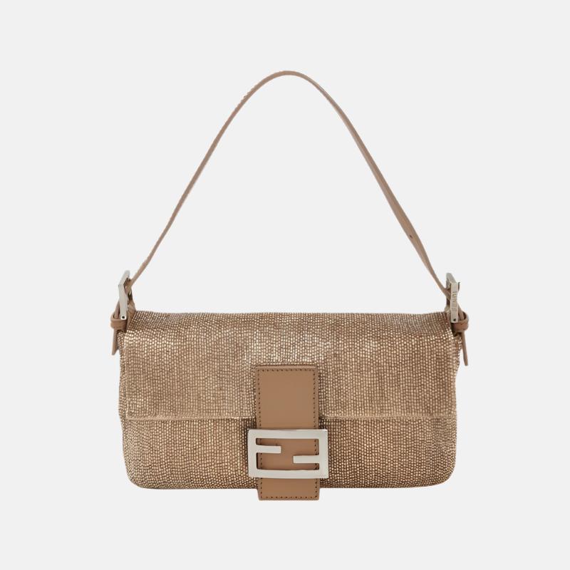 Fendi Baguette Vintage Light Pink Glitter Beads