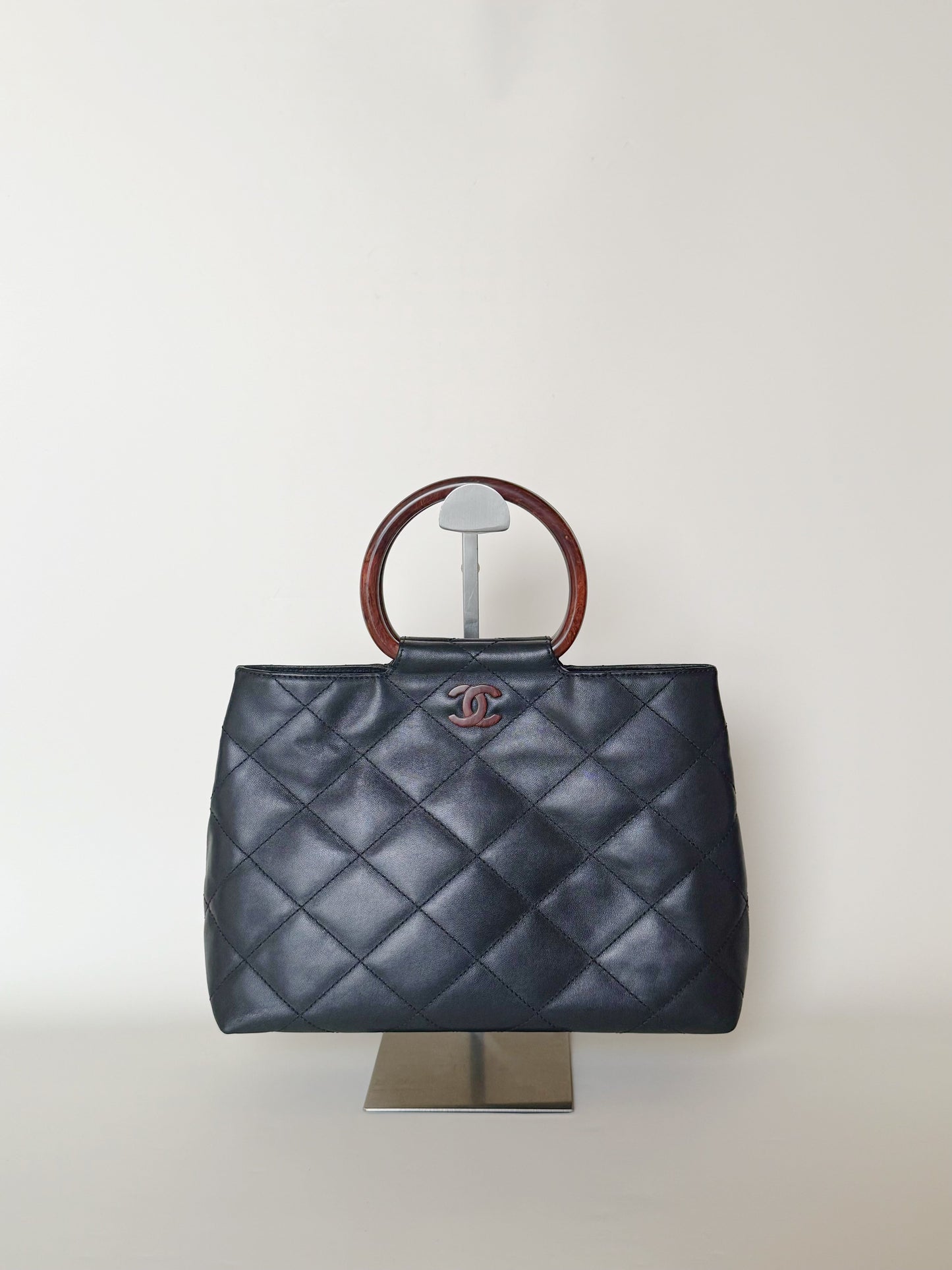 Chanel  Wooden Top Handle Bag
