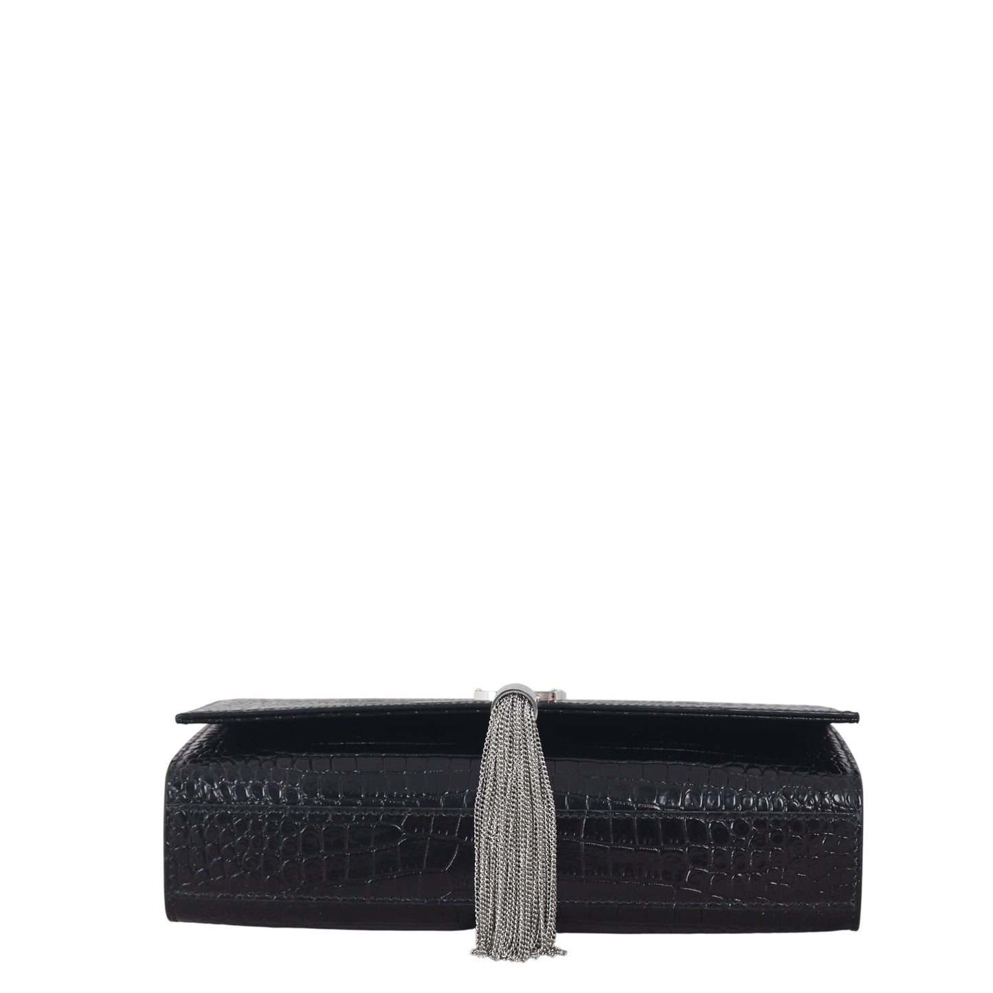 Saint Laurent Kate Tassel Chain Bag Medium Croc-Embossed