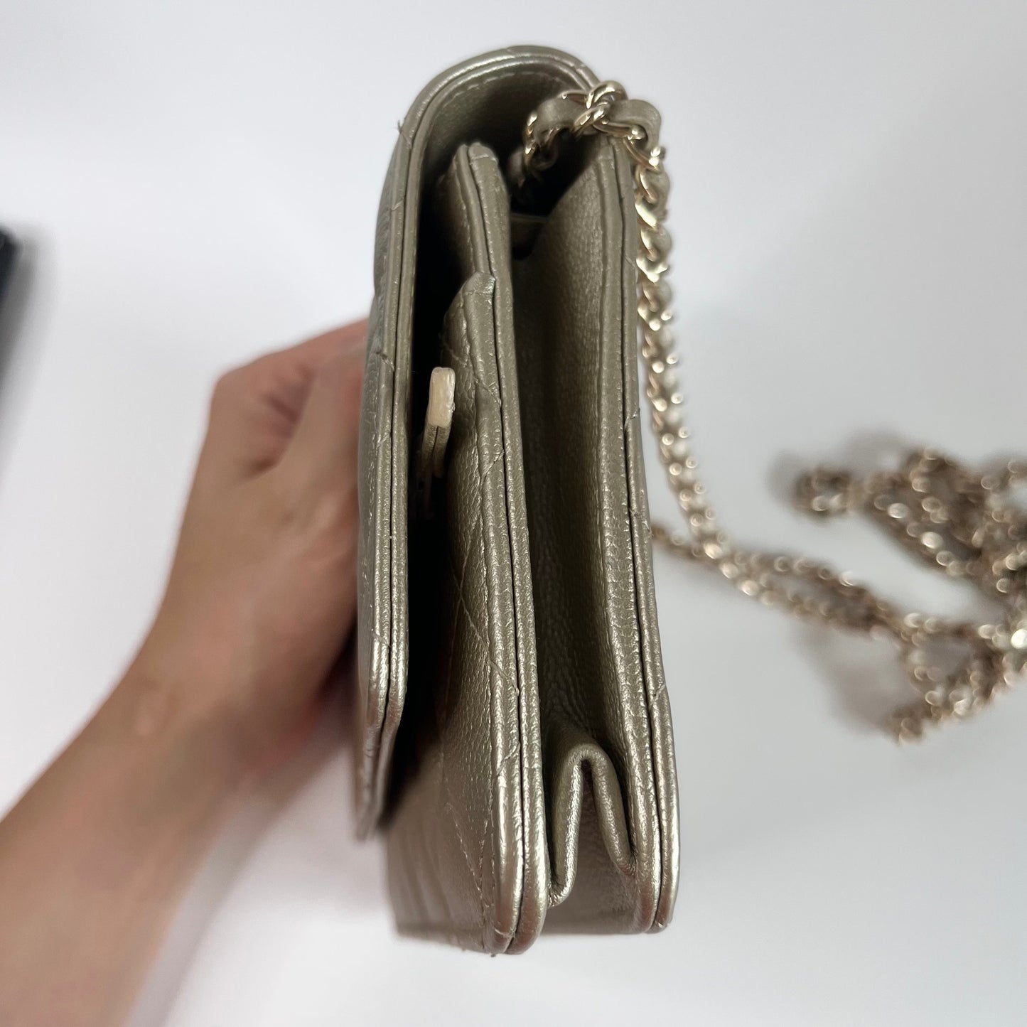 Chanel Wallet On Chains WOC Timeless/ Classic Gold Caviar Leather