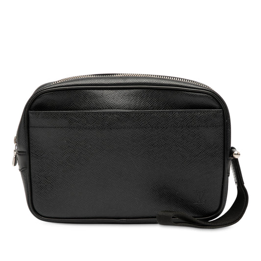 Black Louis Vuitton Taiga Pochette Kaluga Clutch Bag