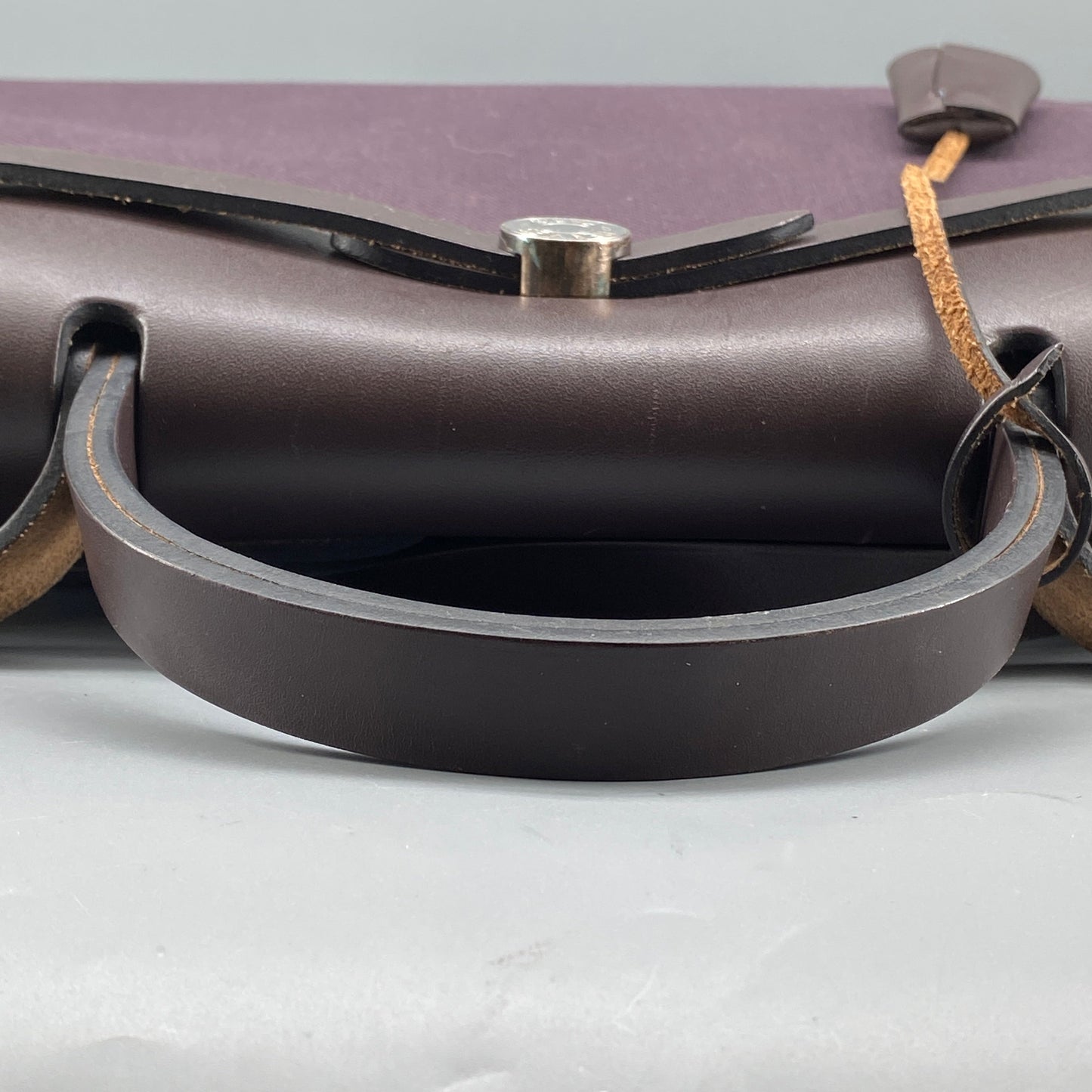 Hermes Herbag 31 Deep Grape Canvas Leather Shoulder Bag