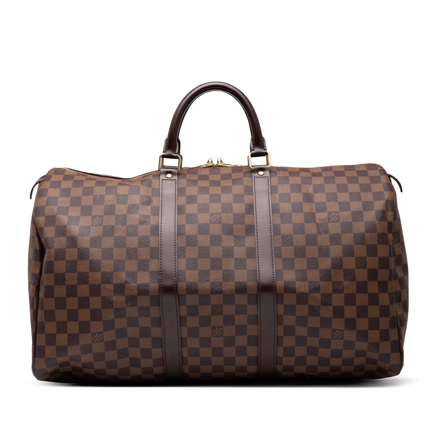 Brown Louis Vuitton Damier Ebene Keepall 50 Travel Bag