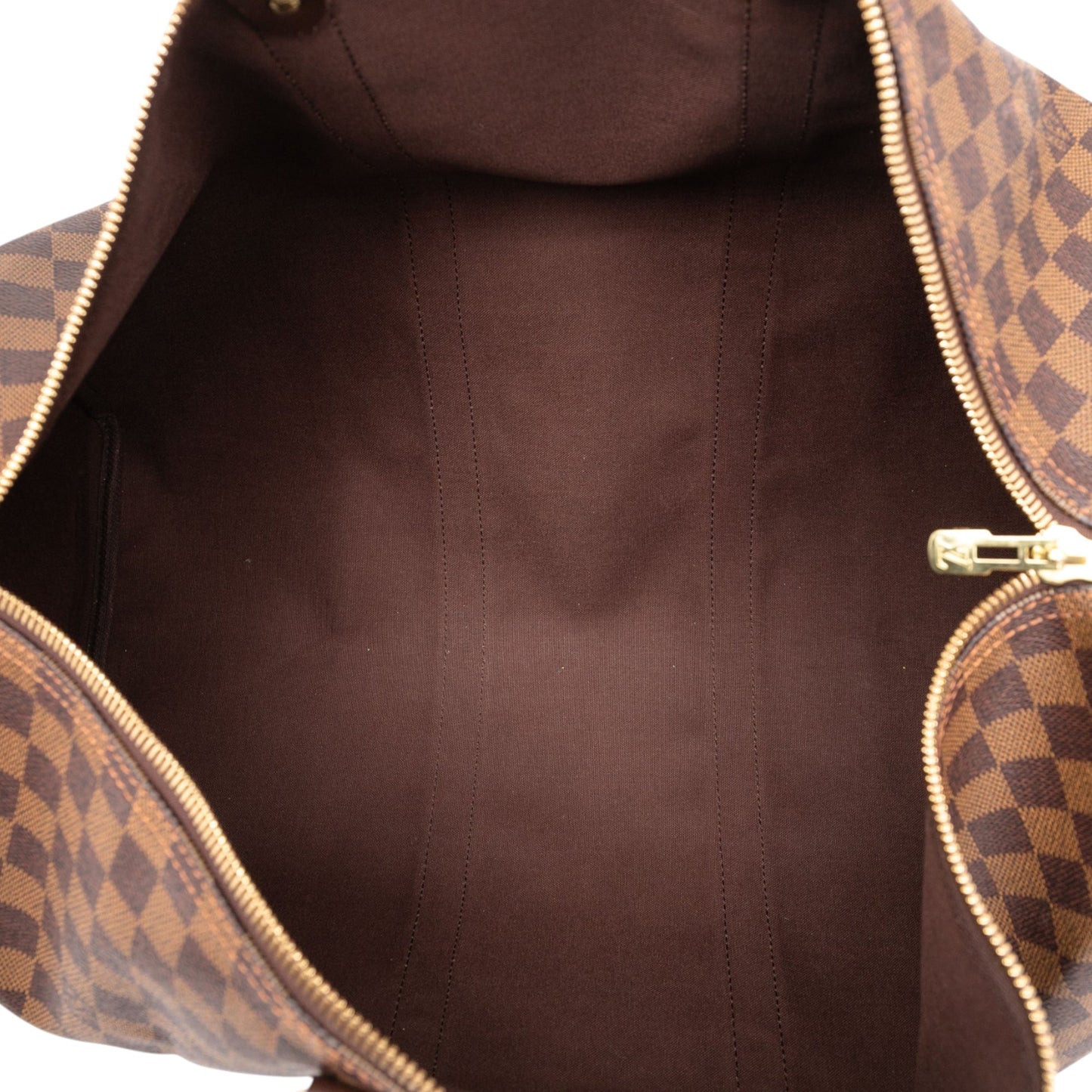 Brown Louis Vuitton Damier Ebene Keepall 50 Travel Bag