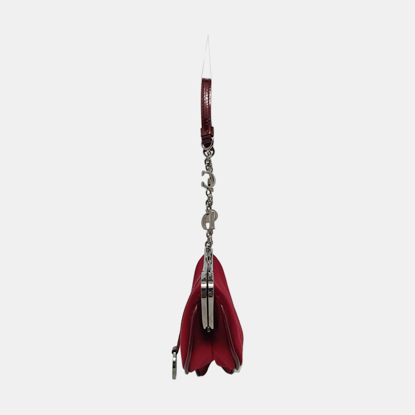 Dior Saddle Vintage Classic Clutch Vintage Mini Red Silk Satin