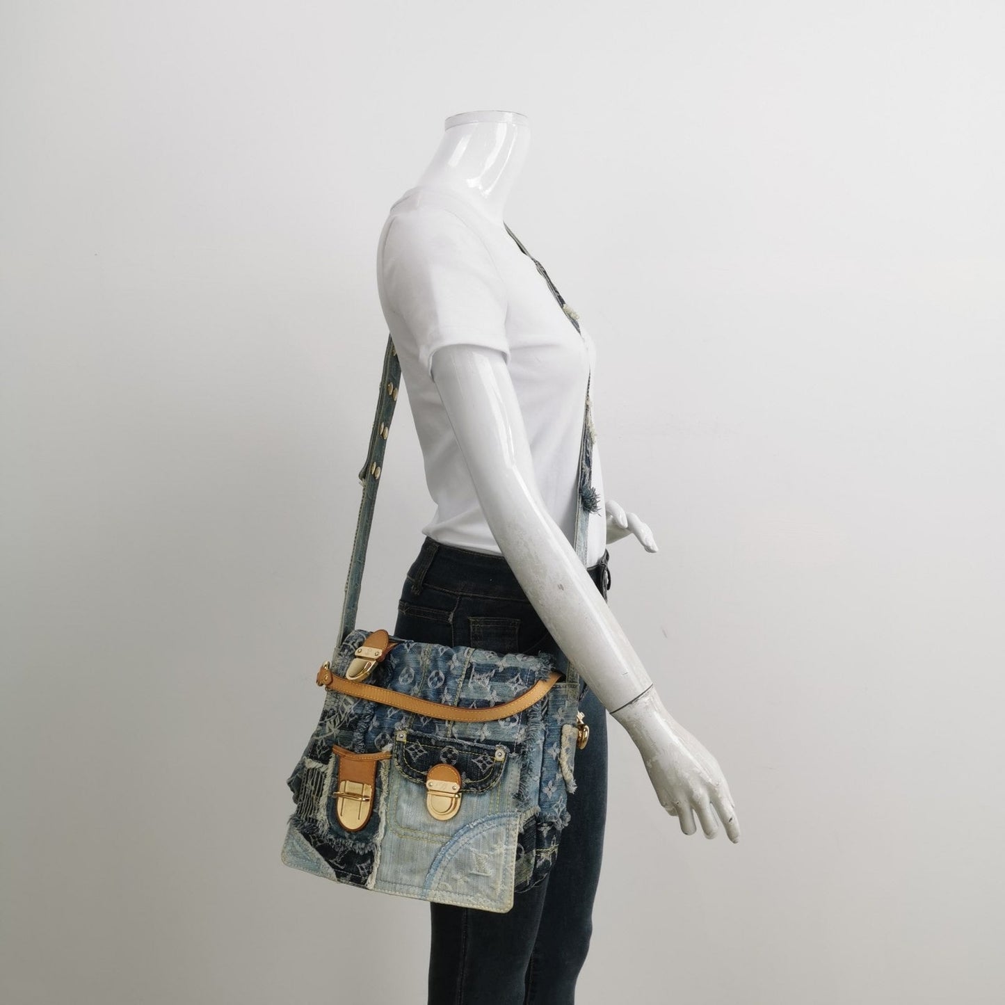 Louis Vuitton Postie Patchwork Monogram Denim Blue Messenger Bag