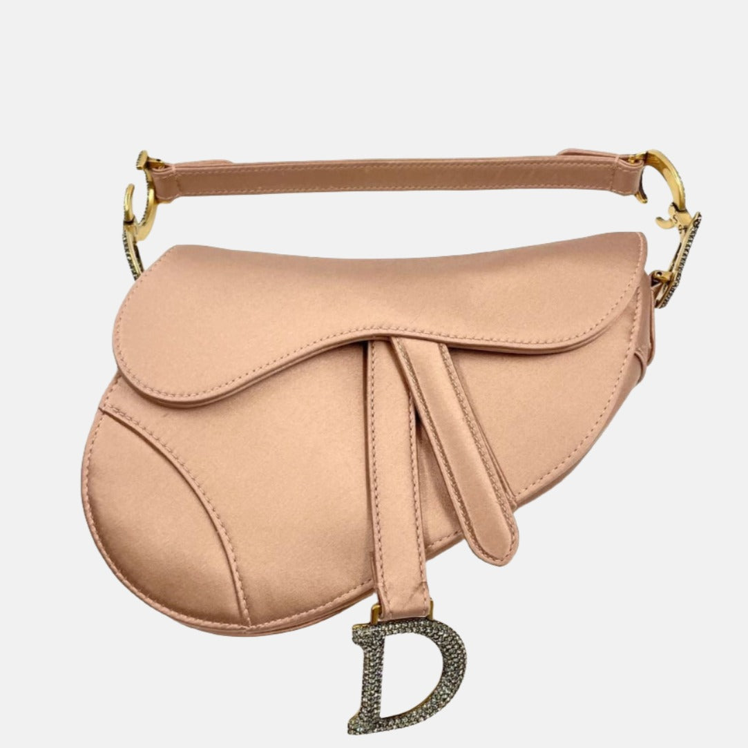 Dior Saddle Mini Silk Pink with crystals