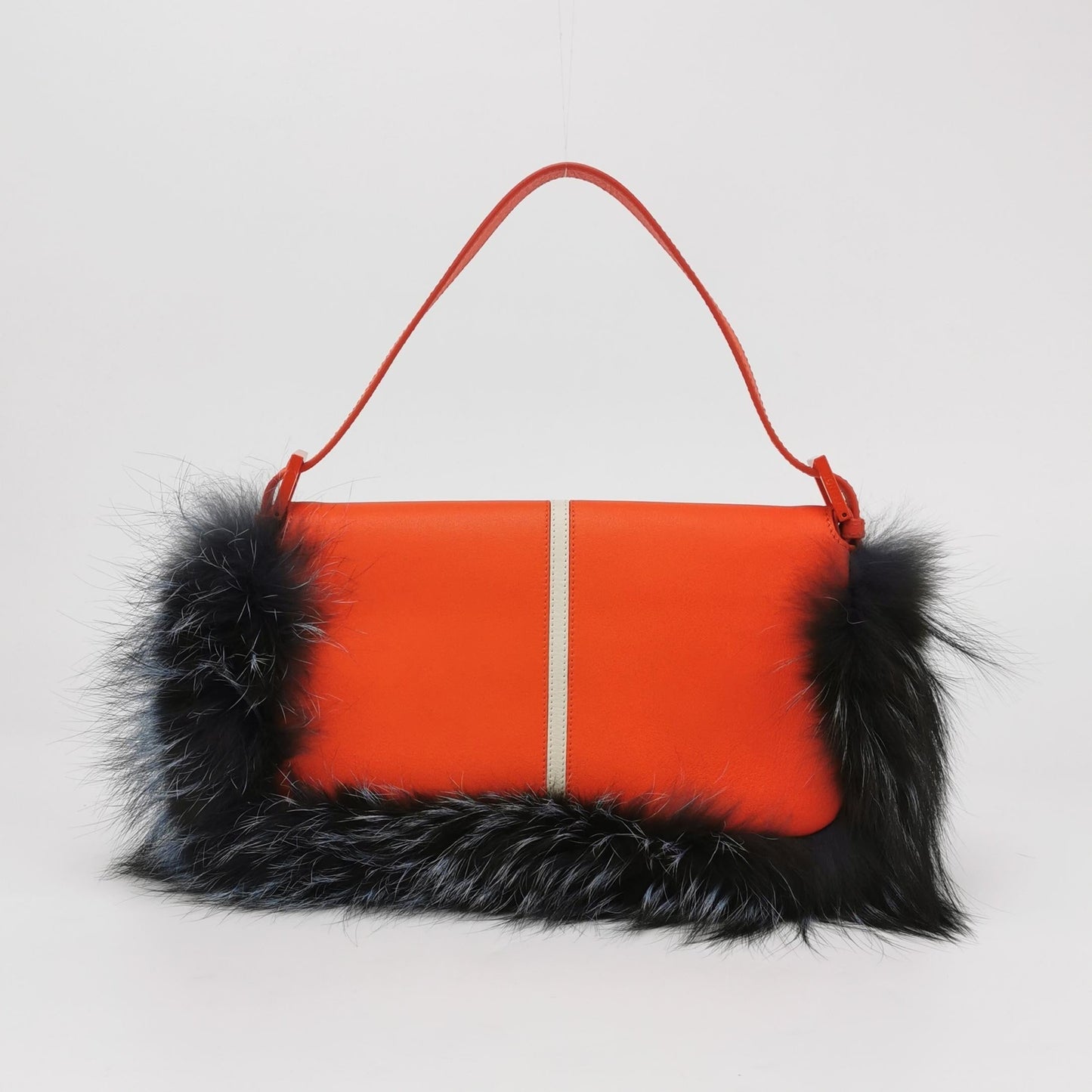 Fendi Baguette Bag Bugs Multicolor Monster Blue Faux Fur Shoulder Bag
