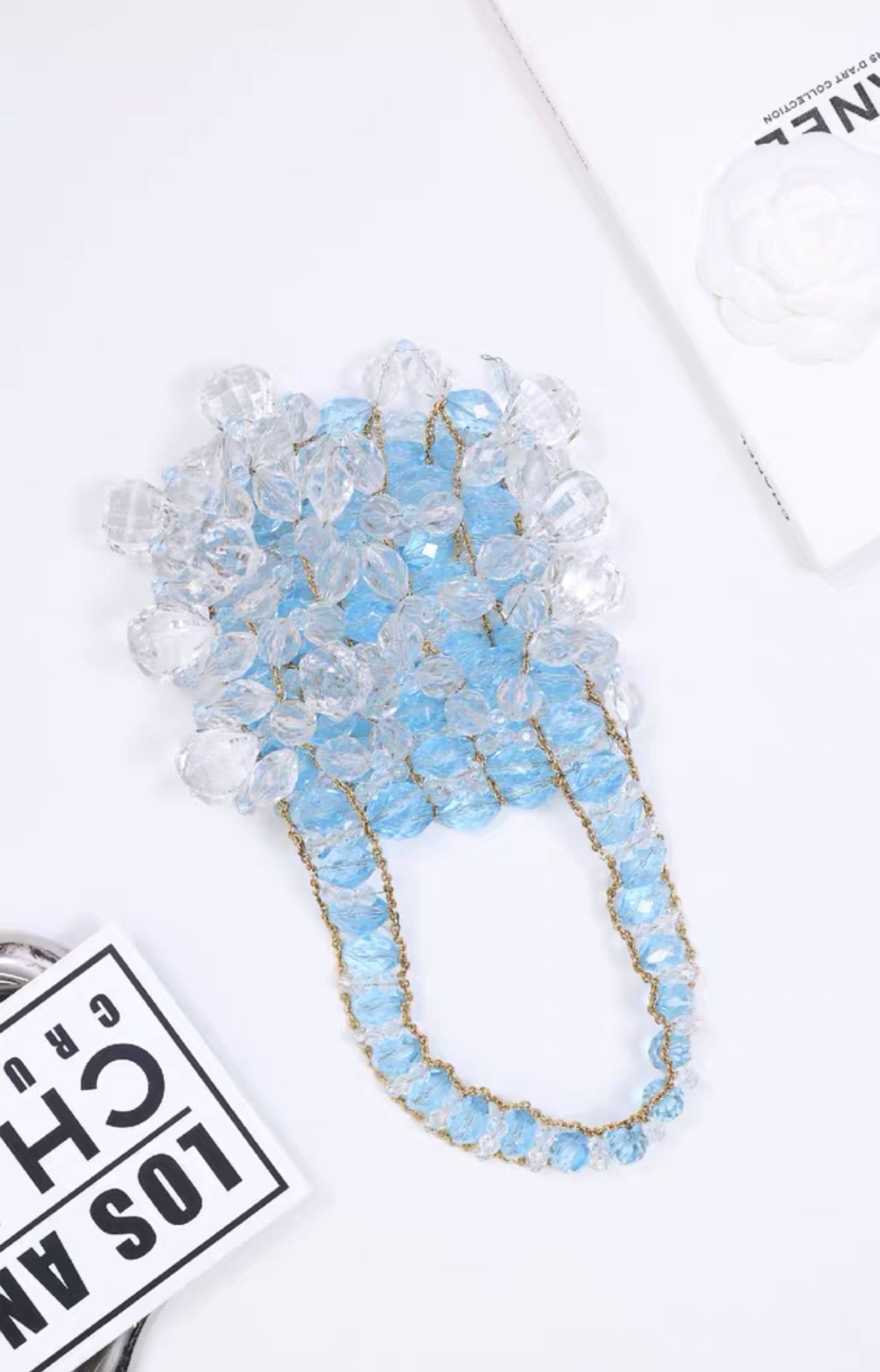 Chanel 1997 Runway  Rare Blue Clutch Minaudière Bag