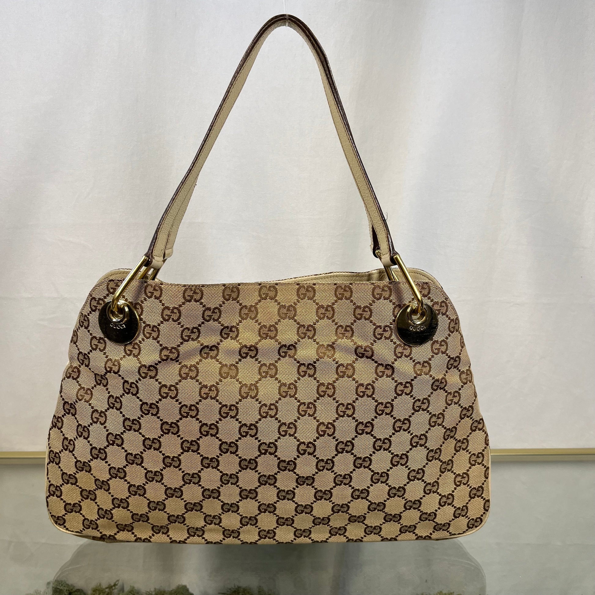 Gucci Leather Canvas Tote