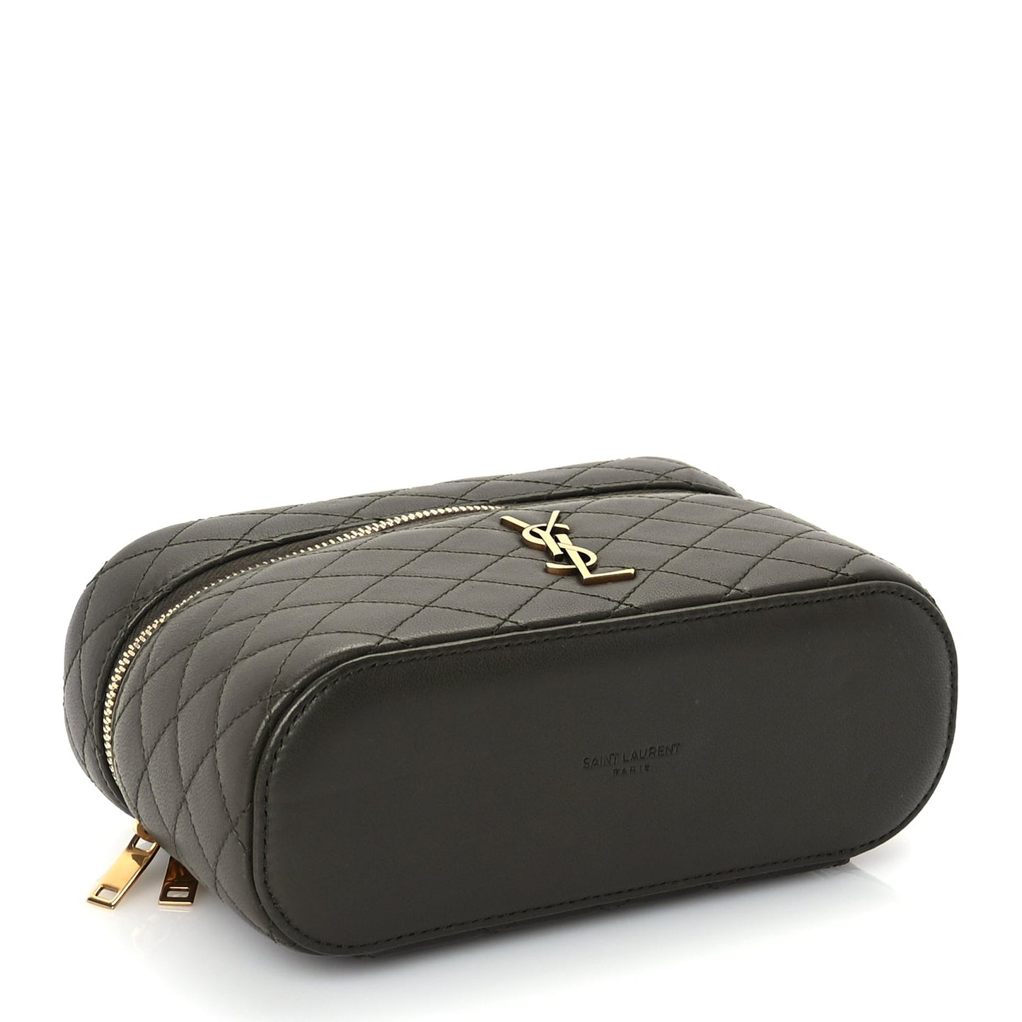 Saint Laurent Lambskin Quilted Mini Gaby Vanity Case Light Musk