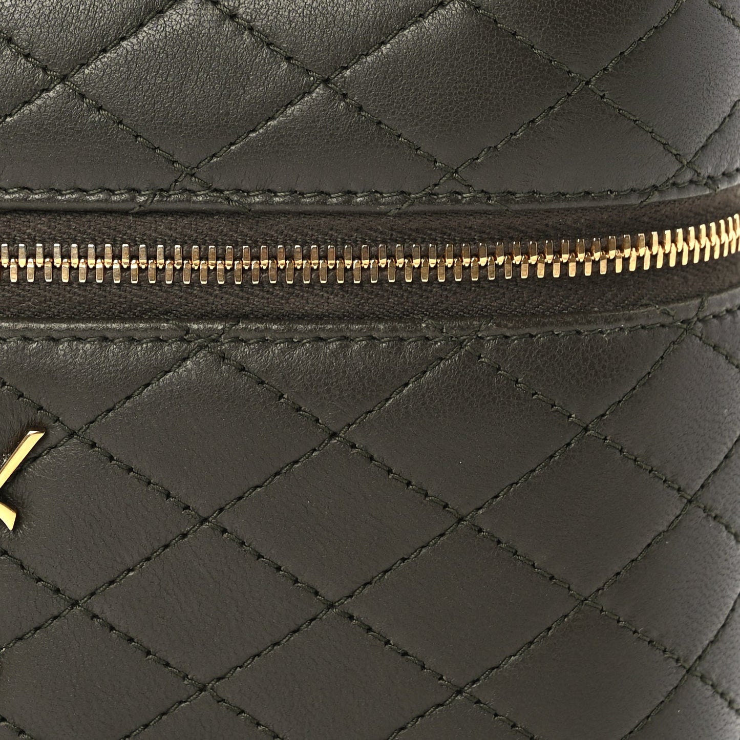 Saint Laurent Lambskin Quilted Mini Gaby Vanity Case Light Musk