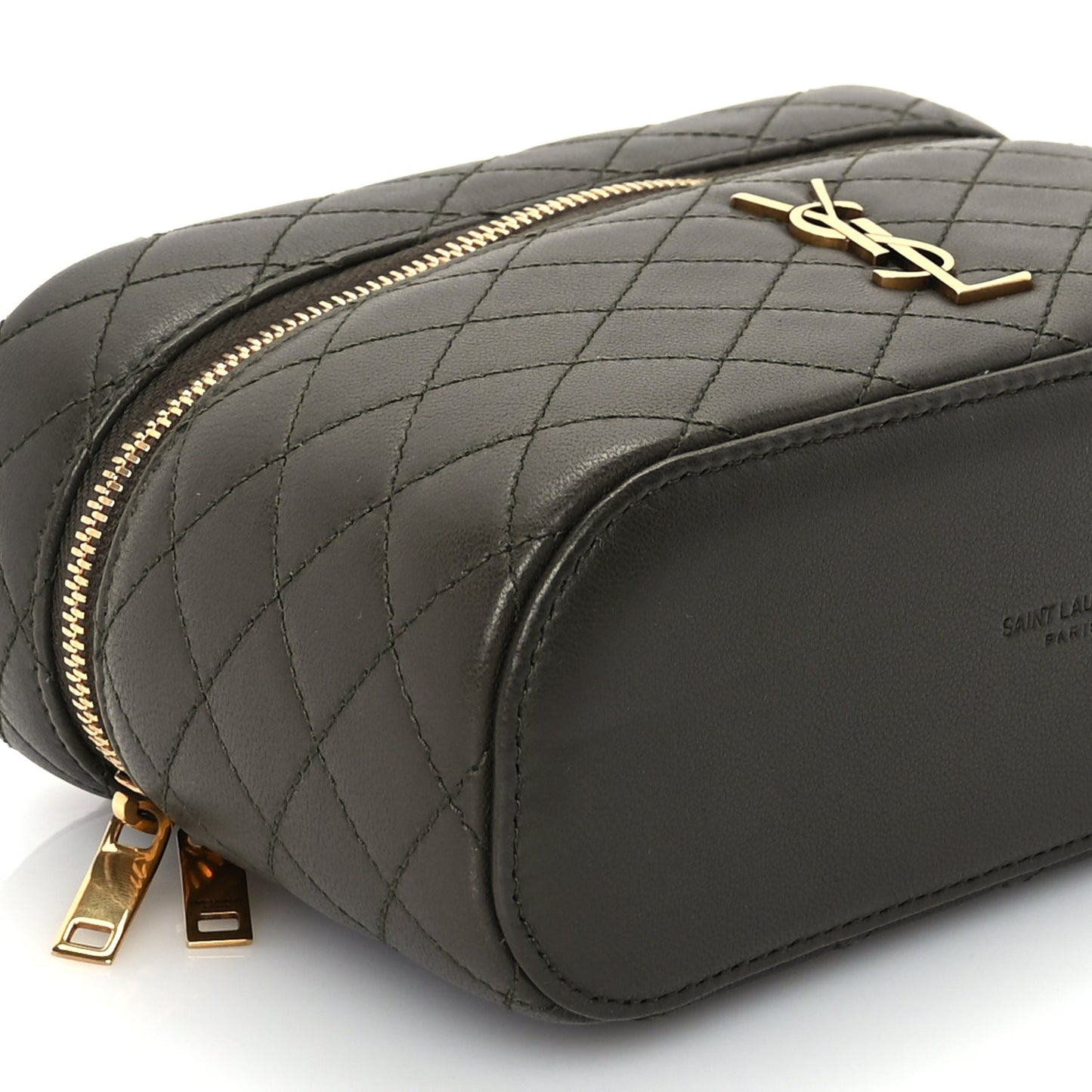Saint Laurent Lambskin Quilted Mini Gaby Vanity Case Light Musk