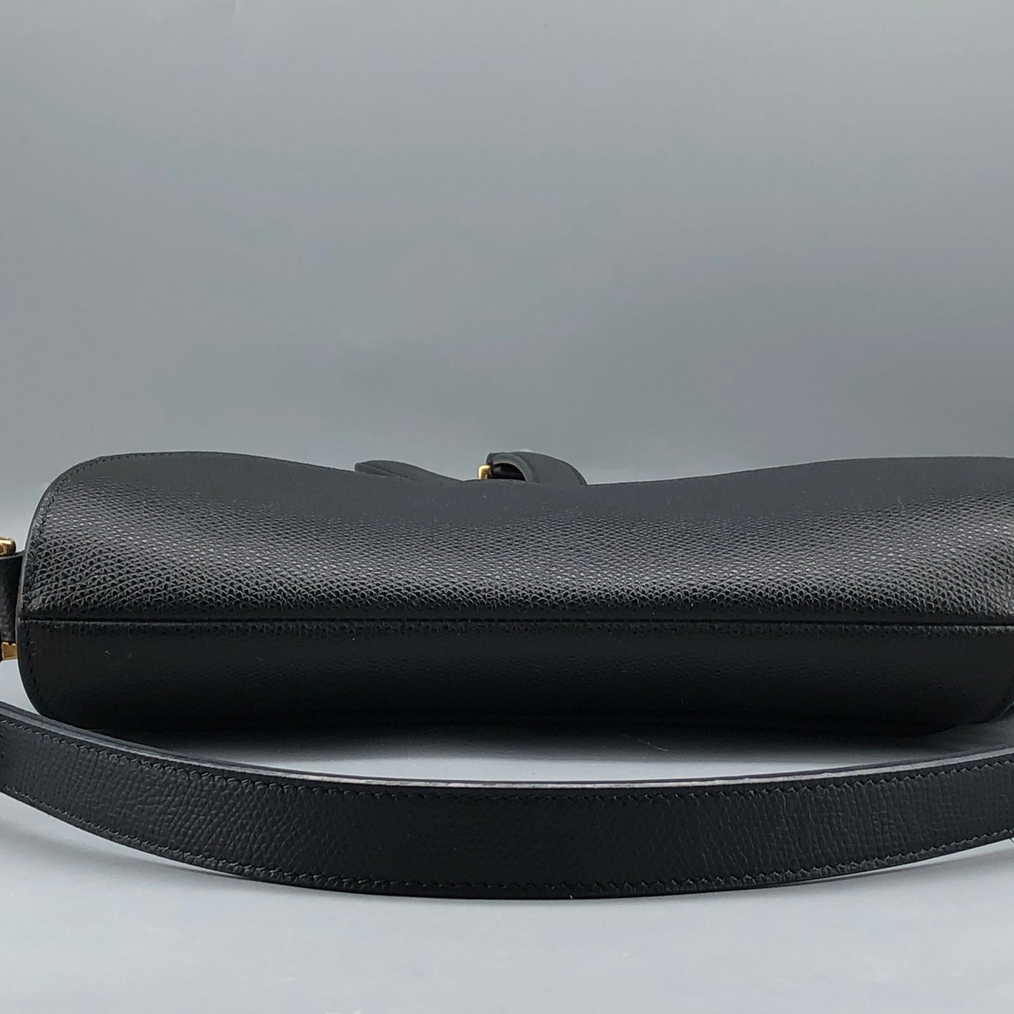 Christian Dior Saddle Medium Grained Calfskin Shoulder Bag Black + Extra Strap