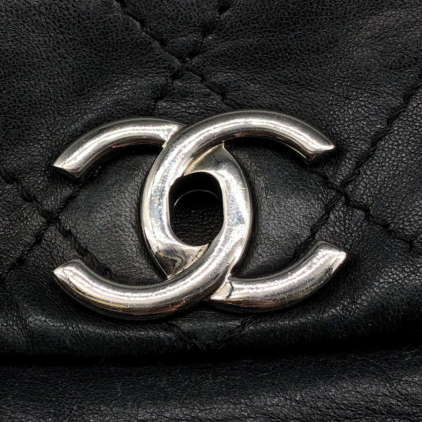Chanel Lambskin Quilted Large Trianon Messenger Flap Black