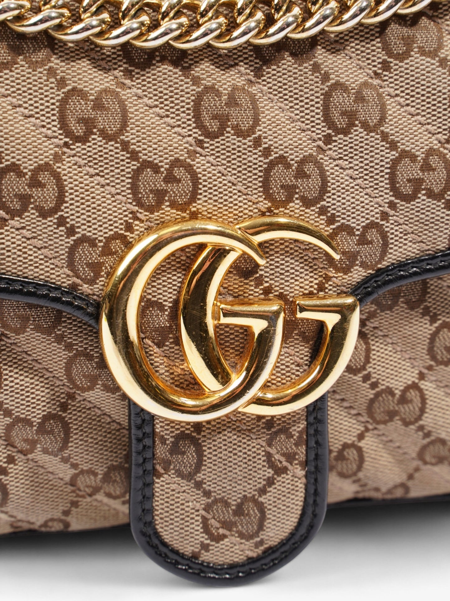 Gucci Marmont Black / Monogram Canvas Small