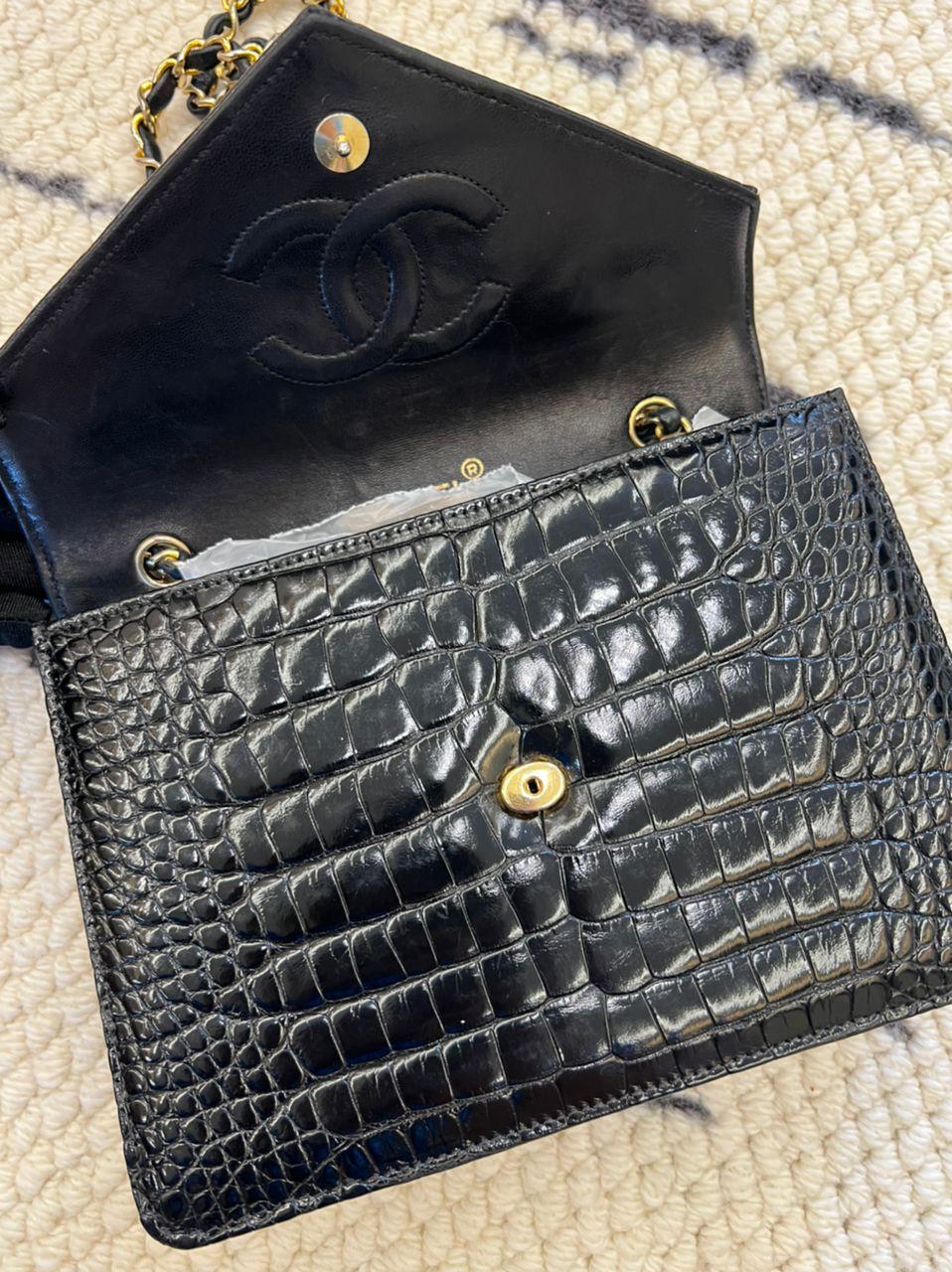 Chanel  Crocodile Enveloppe Flap Bag