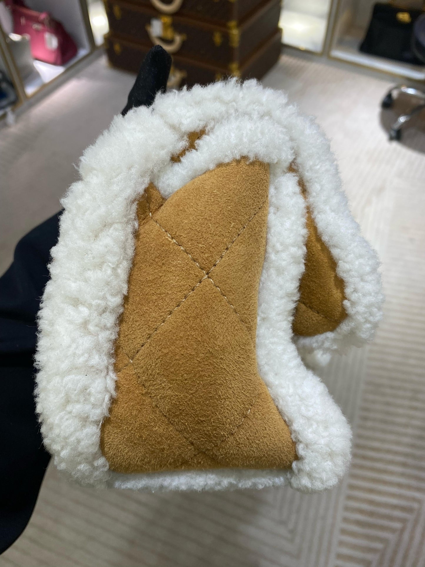 Chanel 18 Shearling Coco Neige Flap Bag