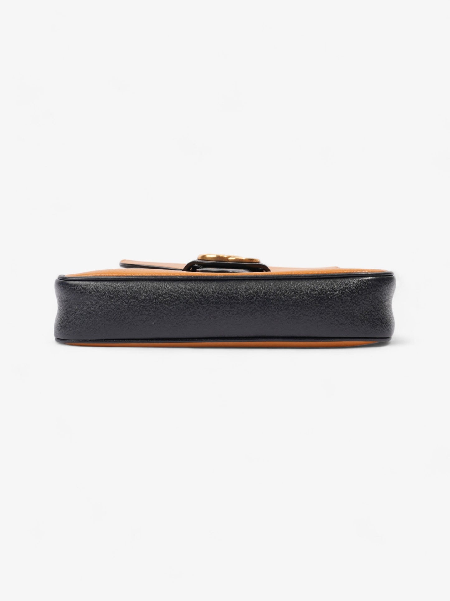 Gucci Messenger Bag with Double G Navy Blue / Burnt Orange Leather Small
