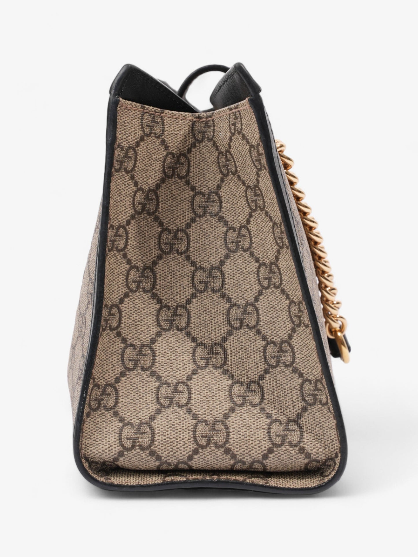 Gucci Padlock Beige And Ebony GG Supreme / Black Coated Canvas Small