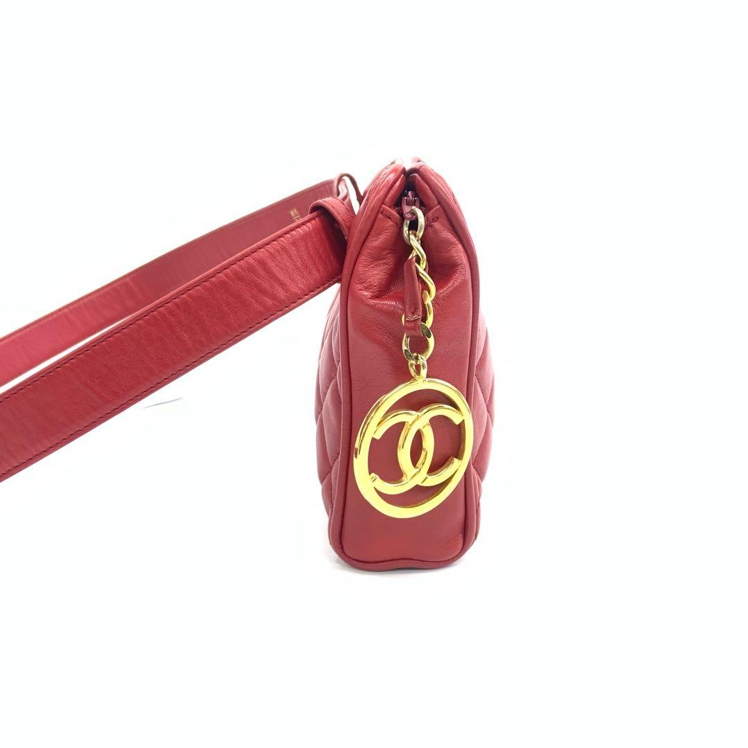Chanel Vintage Belt Bag Mini Red Lambskin Leather Gold-tone Hardware