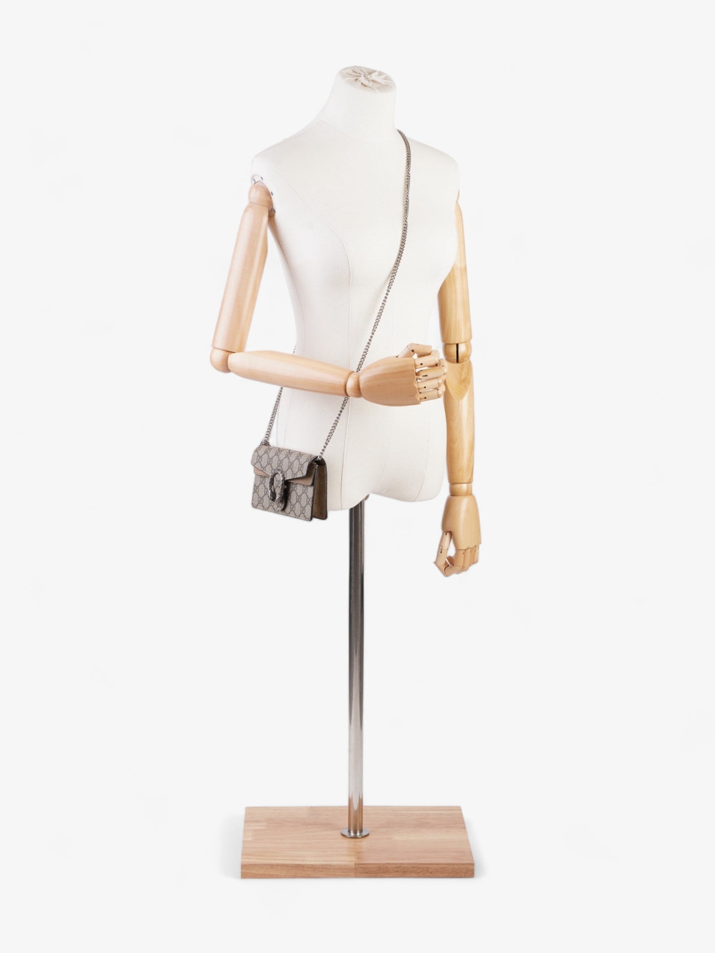 Gucci Super Mini Dionysus Beige And Ebony GG Supreme Coated Canvas