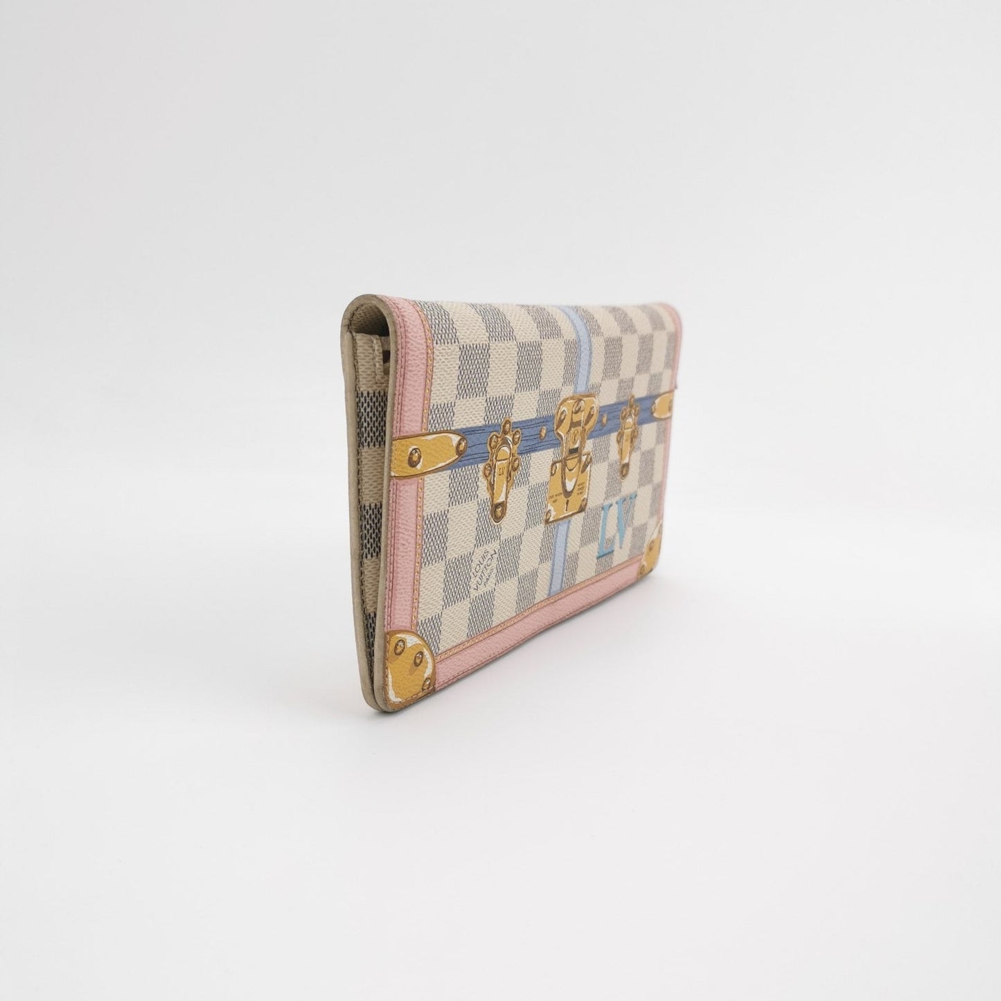 Louis Vuitton Damier Azur Summer Trunks Pochette Weekend White