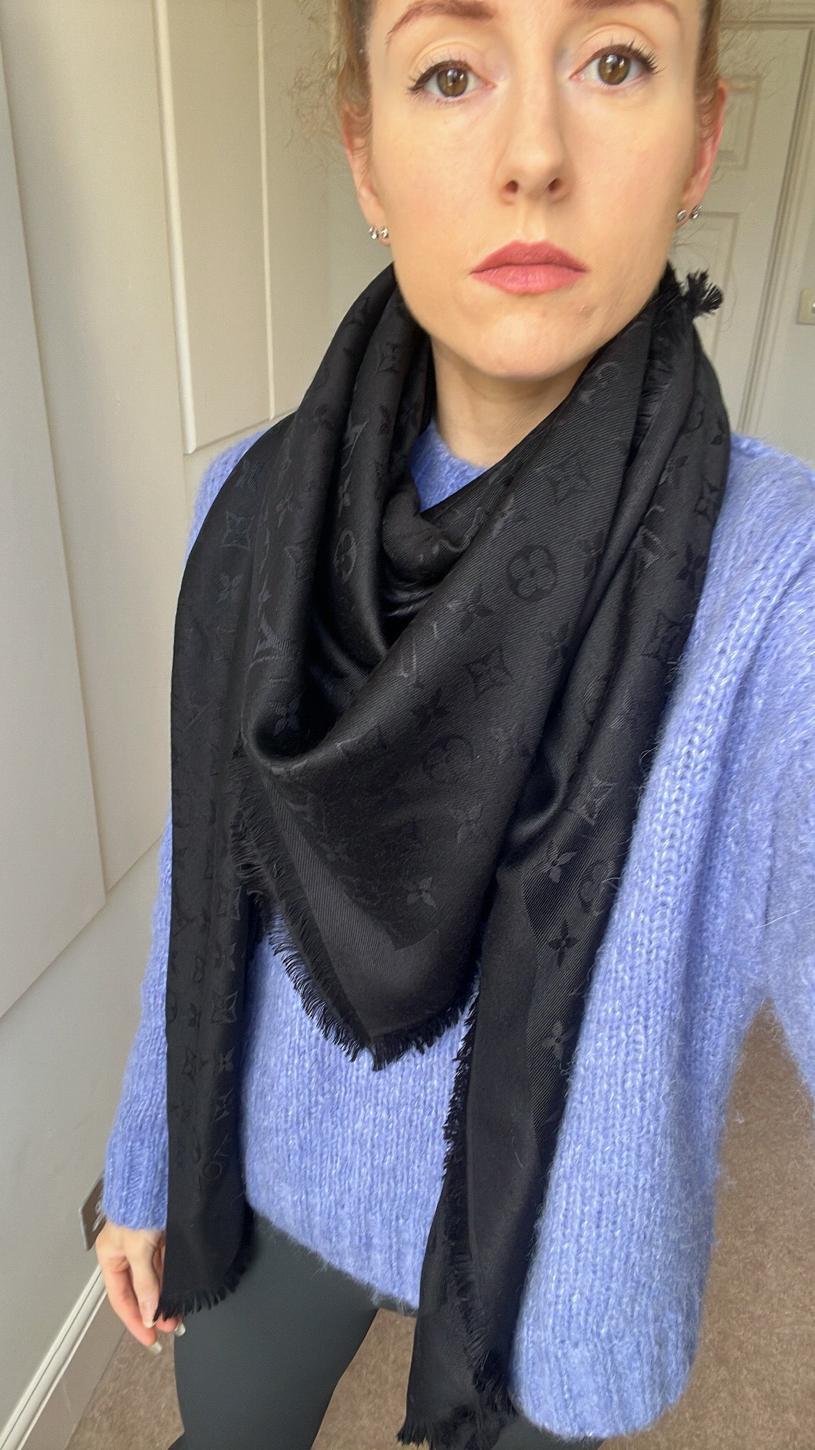 Louis Vuitton Black Monogram Shawl (RRP £450)