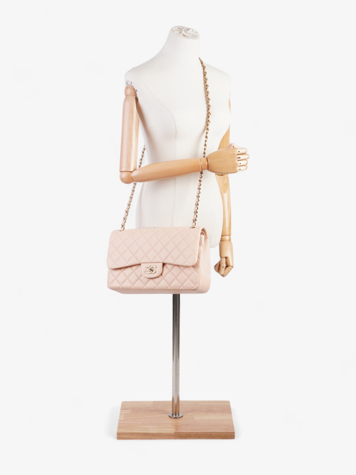 Chanel Classic Flap Nude Caviar Leather Jumbo