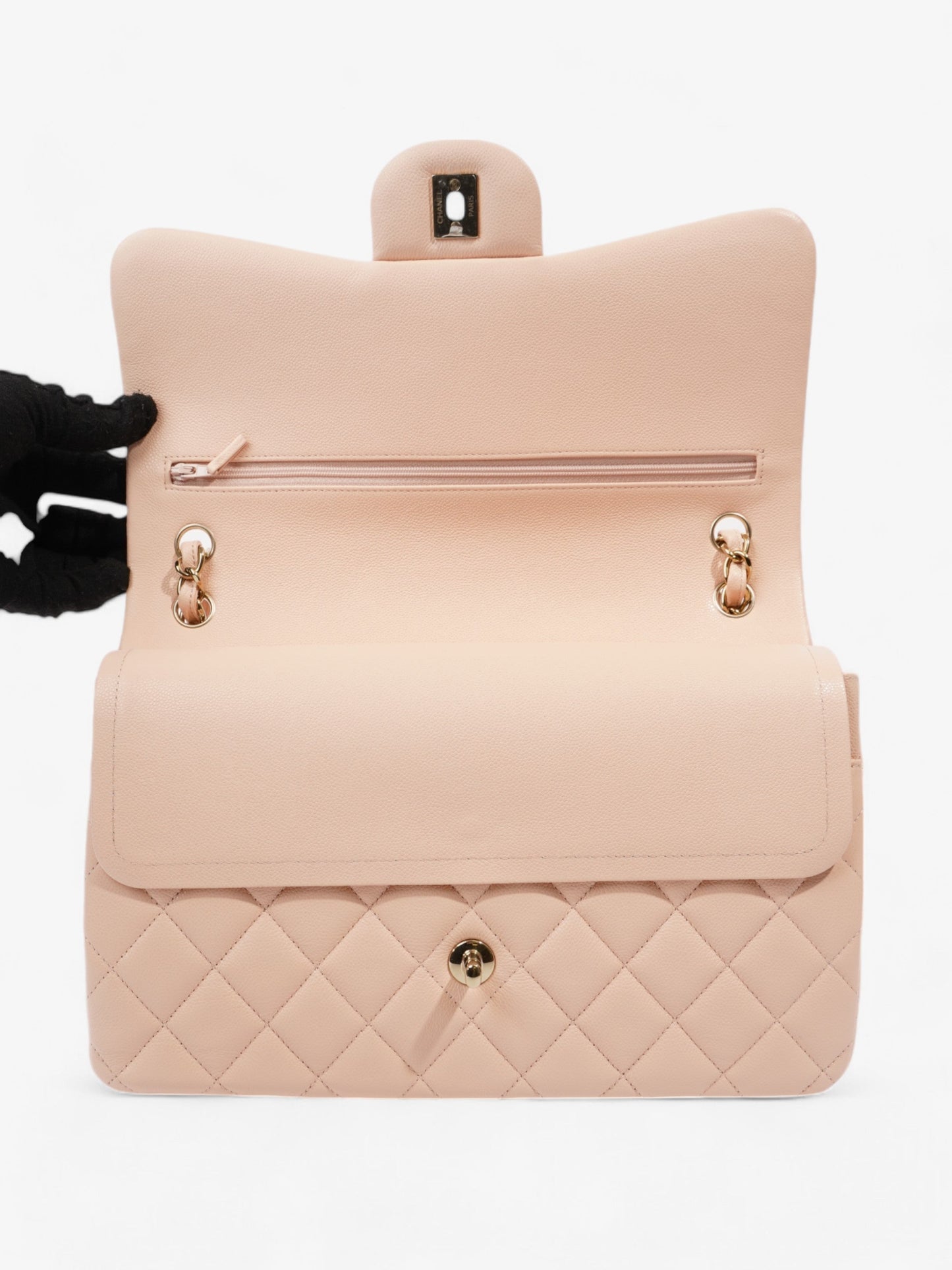 Chanel Classic Flap Nude Caviar Leather Jumbo