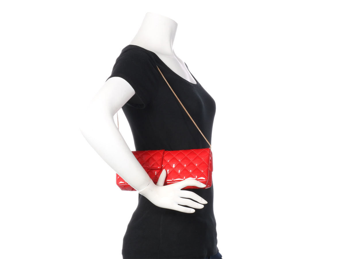 Chanel Red Patent Reversible Reissue Clutch