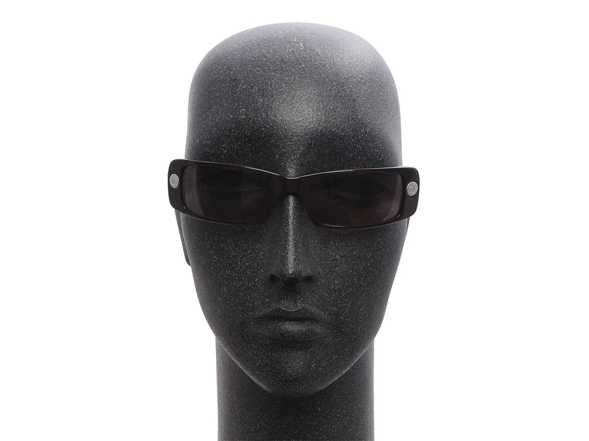 Chanel Small Brown Rectangle Sunglasses
