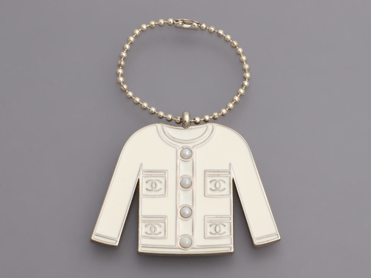 Chanel White Classic Jacket Bag Charm/Key Chain