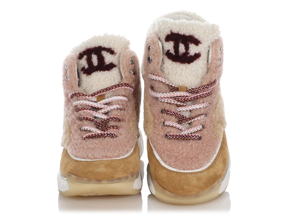 Chanel Shearling High Top Sneakers