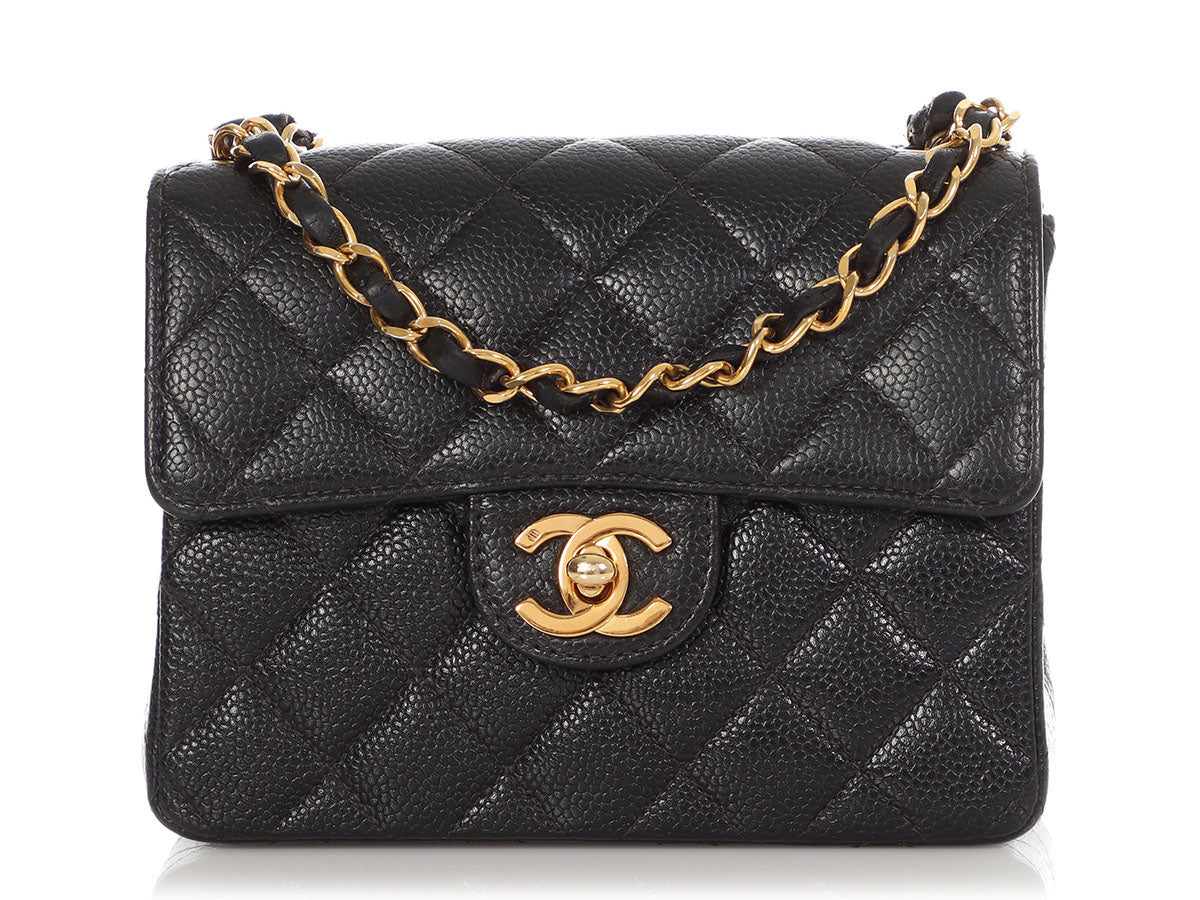 Chanel Mini  Black Quilted Caviar Classic