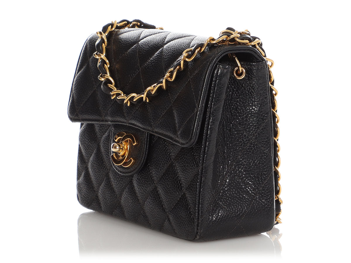 Chanel Mini Black Quilted Caviar Classic