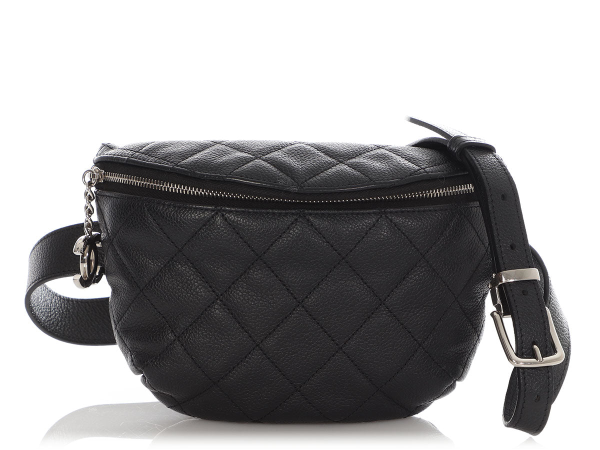 Chanel Black Quilted Caviar Uniform Waist Bag