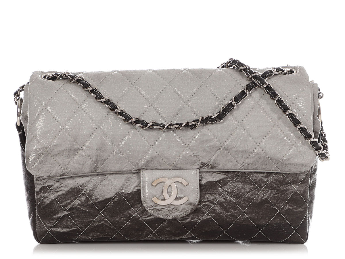Chanel Black Quilted Vinyl Melrose DÃ©gradÃ© Flap