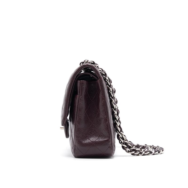 Chanel Medium cavier Classical double flap burgundy with SHW Shoulder Bag