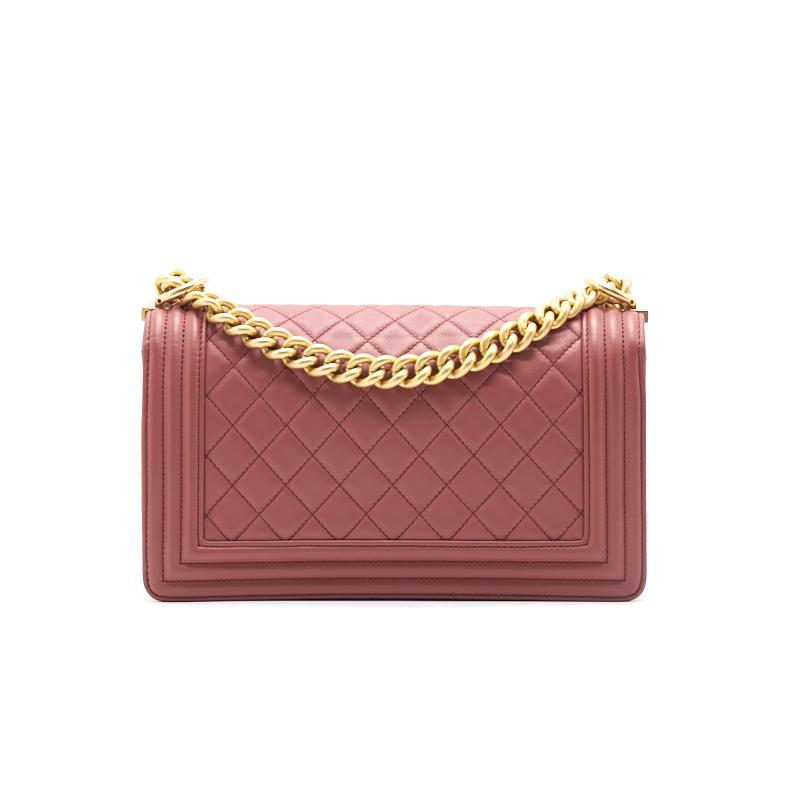 Chanel Calfskin Old medium Leboy dark pink Handbag