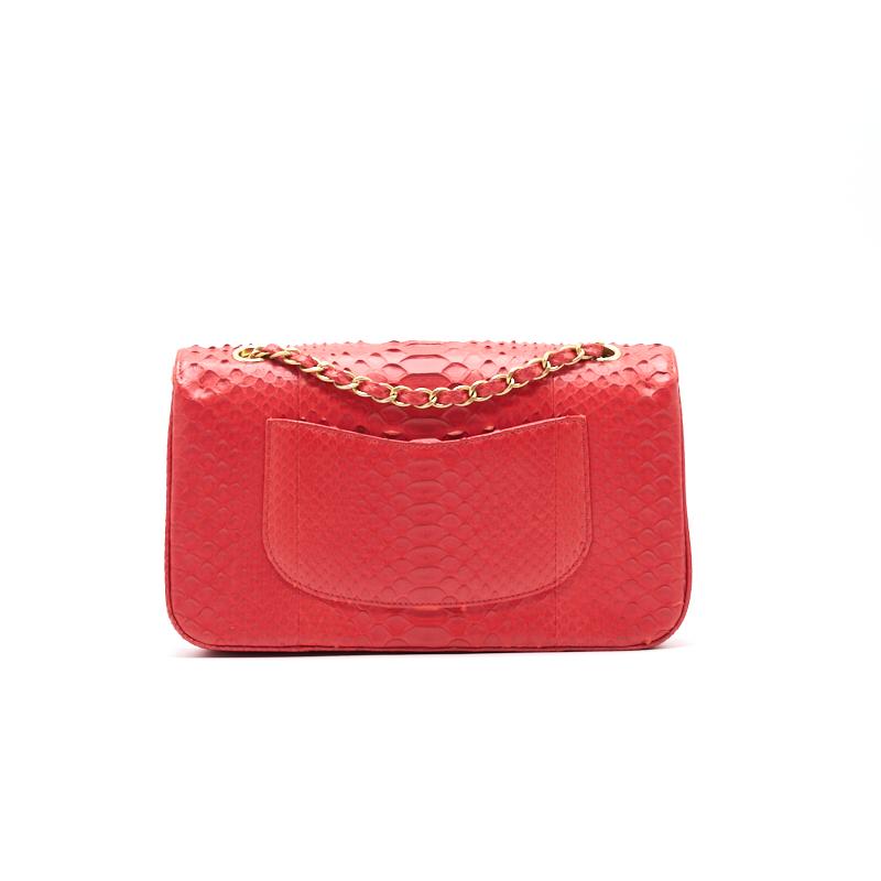 Chanel Python Skin Classic Medium Double Flap with GHW Shoulder Bag