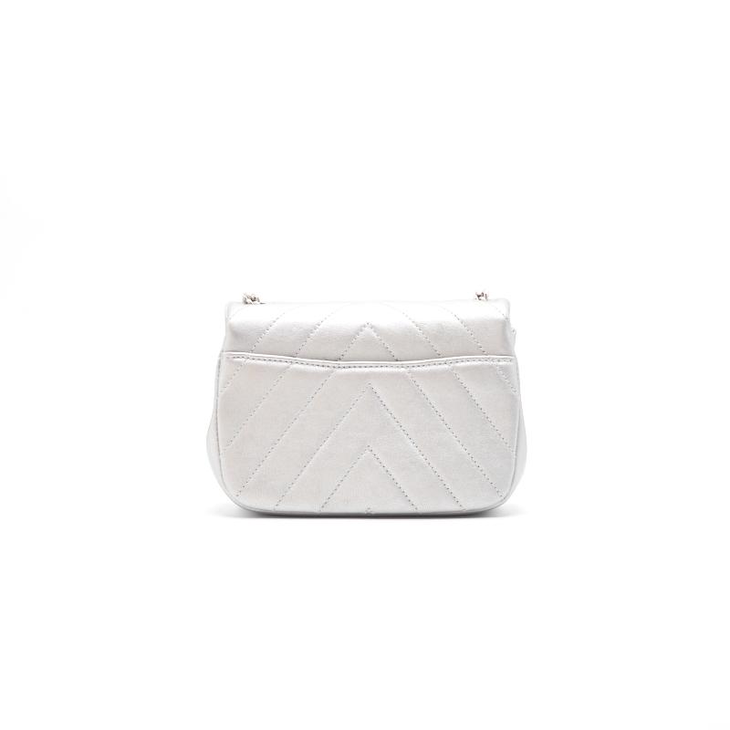 Chanel Square Mini Flap Silver Shoulder Bag
